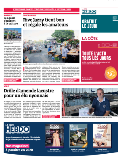 La Côte Hedbo, 16.07.2020, Rive Jazzy tient bon et régale les amateurs - Rive Jazzy dans la Presse