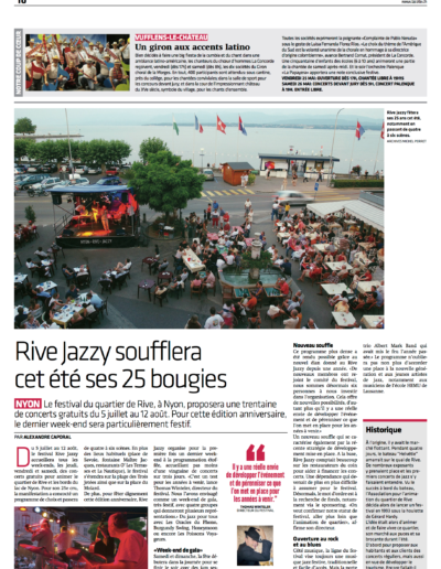 La Côte le 24 mai 2018 - Rive Jazzy dans la Presse