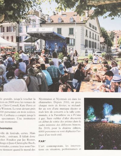 Nyon au 21e siècle, Culture, Une ville de festivals, p.137 - Rive Jazzy dans la Presse